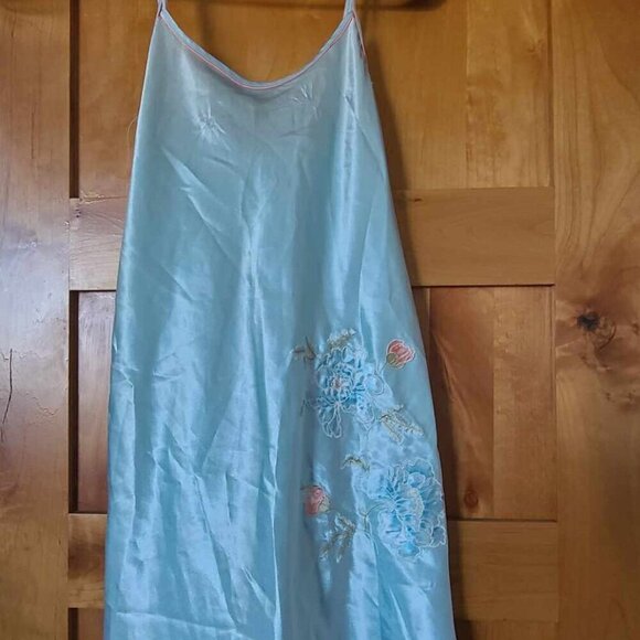 Y2K Retro Embroidered‎ Embellished Coquette Babydoll Satin Slip Tank Top MEDIUM - Picture 2 of 4